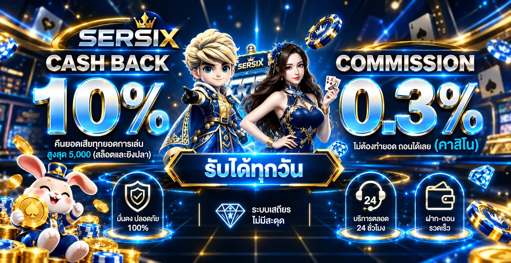 SERSIX บาคาร่าออนไลน์พร้อมข้อมูลแคชแบ็กและคอมมิชชัน